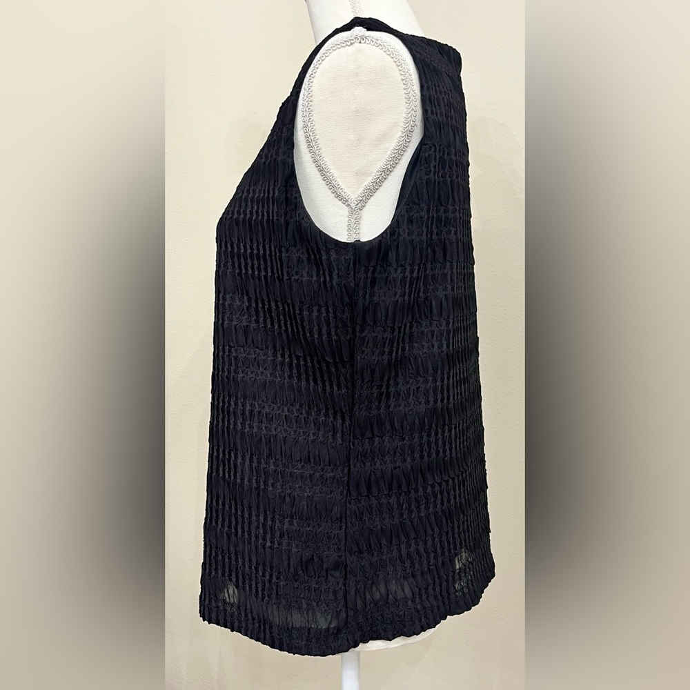 I.N. Studio Ribbed Black Sleeveless Tank 004 - Picture 4 of 6